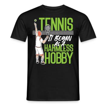 Funny Tennis Player Racket Tennis - Men's T-Shirt - black - Front - AI Model Male 178 light (178cm)