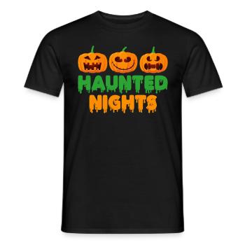 Halloween Party HAUNTED NIGHTS Lustiges Kinder - Männer T-Shirt - Schwarz - Vorne - AI Model Male 178 light (178cm)