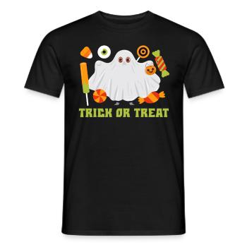 Halloween Party TRICK OR TREAT Funny Kids - Men's T-Shirt - black - Front - AI Model Male 178 light (178cm)
