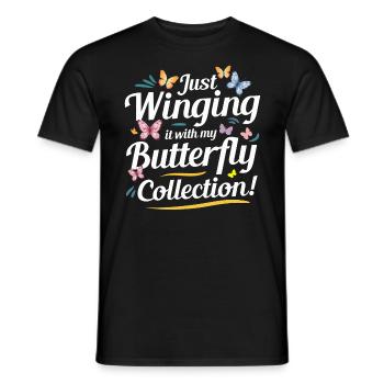 Schmetterlinge, Schmetterlinge, Insektensammler, Entomologie - Männer T-Shirt - Schwarz - Vorne - AI Model Male 178 light (178cm)