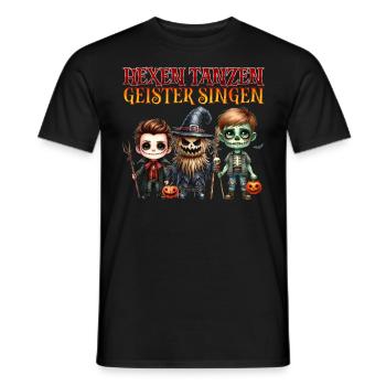 Halloween Costume WITCHES DANCING GHOSTS SINGING - Men's T-Shirt - black - Front - AI Model Male 178 light (178cm)