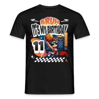 Basketball 11th Birthday - Men's T-Shirt - black - Front - AI Model Male 178 light (178cm)