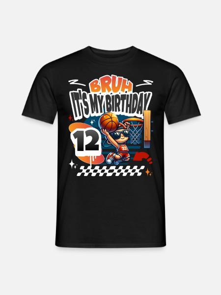 Basketball 12th Birthday - Men's T-Shirt - black