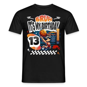 Basketball 13th Birthday - Men's T-Shirt - black - Front - AI Model Male 178 light (178cm)