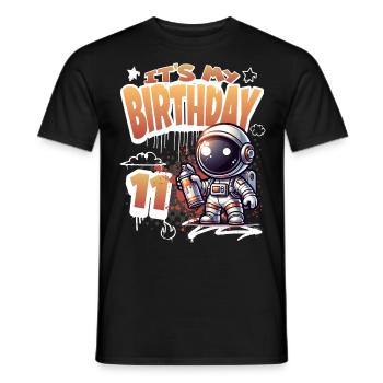 Graffiti astronaute 11e anniversaire - T-shirt homme - noir - Devant - AI Model Male 178 light (178cm)
