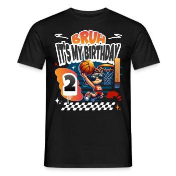 Basketball 2nd Birthday - Men's T-Shirt - black - Front - AI Model Male 178 light (178cm)