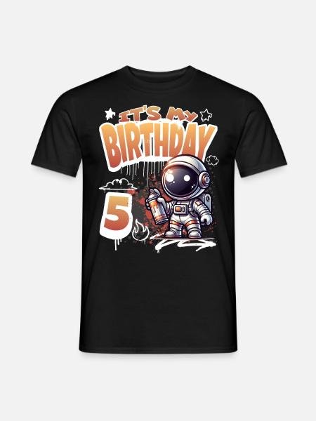 Graffiti Astronaut 5th Birthday - Men's T-Shirt - black