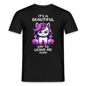 Its A Beautiful Day To Leave Me Alone - Men's T-Shirt - black - Front - AI Model Male 178 light (178cm)