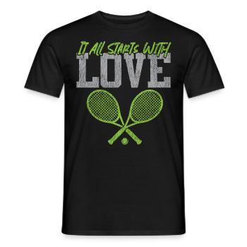 Drôle de joueur de tennis raquette jeu de mots - T-shirt homme - noir - Devant - AI Model Male 178 light (178cm)