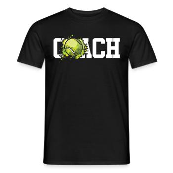 Funny Tennis Player Racket Coach - Men's T-Shirt - black - Front - AI Model Male 178 light (178cm)