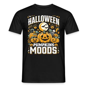 HALLOWEEN PUMPKIN MOODS Funny Halloween - Men's T-Shirt - black - Front - AI Model Male 178 light (178cm)