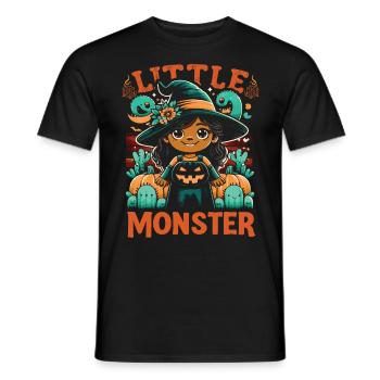 Halloween Costume Kids LITTLE MONSTER Funny - Men's T-Shirt - black - Front - AI Model Male 178 light (178cm)