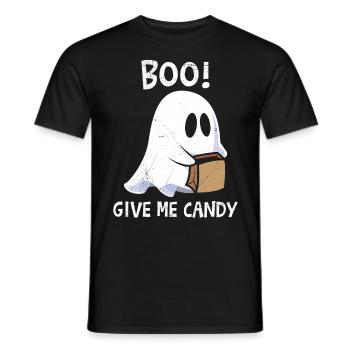 Costume d’Halloween pour enfants BOO ! GIVE ME CANDY Drôle - T-shirt homme - noir - Devant - AI Model Male 178 light (178cm)