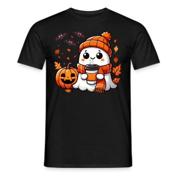 Halloween, Halloween Party, Coffee, Tea - Men's T-Shirt - black - Front - AI Model Male 178 light (178cm)