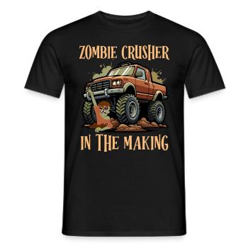 Costume d’Halloween ZOMBIE CRUSHER EN DEVENIR - T-shirt homme - noir - Devant - AI Model Male 178 light (178cm)