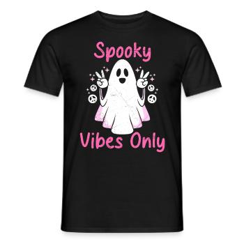 Halloween Fille SPOOKY VIBES Fête d’Halloween - T-shirt homme - noir - Devant - AI Model Male 178 light (178cm)