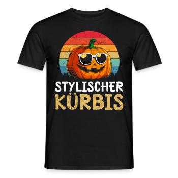 Halloween Fête Enfants ÉLÉGANT CITROUILLE Drôle - T-shirt homme - noir - Devant - AI Model Male 178 light (178cm)