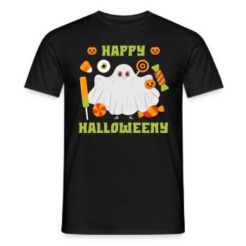 Halloween HAPPY HALLOWEEN Party Kids - Men's T-Shirt - black - Front - AI Model Male 178 light (178cm)