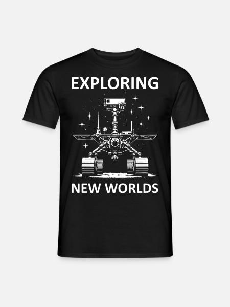 Cooles Marsrover Design mit dem Spruch: Exploring - Männer T-Shirt - Schwarz