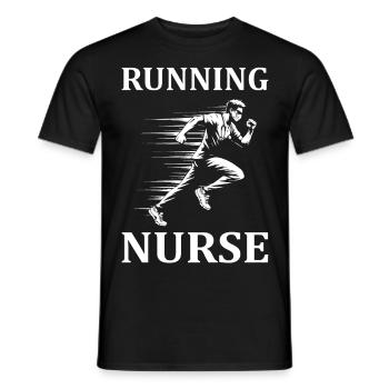 Cooles Krankenpfleger Design: Running Nurse - Männer T-Shirt - Schwarz - Vorne - AI Model Male 178 light (178cm)