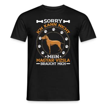 Magyar Vizsla needs me pointing dog - Men's T-Shirt - black - Front - AI Model Male 178 light (178cm)