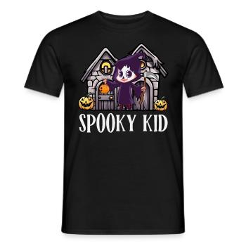 Costume d’Halloween SPOOKY KID Drôle Halloween - T-shirt homme - noir - Devant - AI Model Male 178 light (178cm)