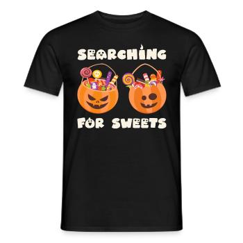 Fête d’Halloween À LA RECHERCHE DE BONBONS Halloween - T-shirt homme - noir - Devant - AI Model Male 178 light (178cm)