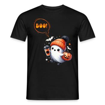 Halloween Costume Kids BOOO Funny Girl - Men's T-Shirt - black - Front - AI Model Male 178 light (178cm)