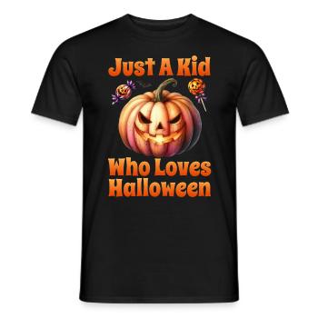 Halloween JUSTE UN ENFANT QUI AIME HALLOWEEN Effrayant - T-shirt homme - noir - Devant - AI Model Male 178 light (178cm)