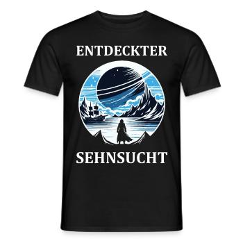 Explorer Longing – Design for Adventurers - Men's T-Shirt - black - Front - AI Model Male 178 light (178cm)