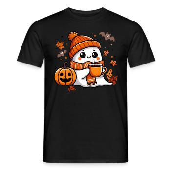 Halloween, Halloween Party, Coffee, Tea - Men's T-Shirt - black - Front - AI Model Male 178 light (178cm)