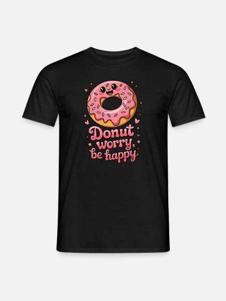 Donut worry be happy - Men's T-Shirt - black
