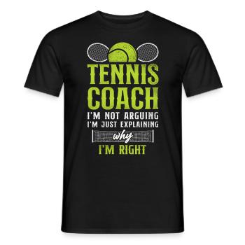 Drôle de joueur de tennis Raquette Tennis - T-shirt homme - noir - Devant - AI Model Male 178 light (178cm)