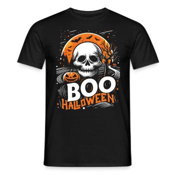 Halloween Costume BOO HALLOWEEN Spooky - T-shirt homme - noir - Devant - AI Model Male 178 light (178cm)