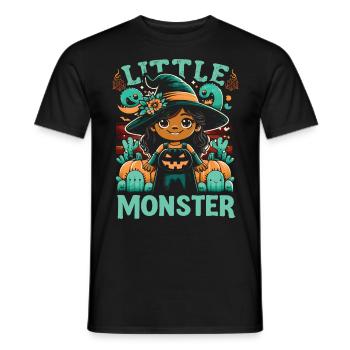 Halloween Costume Kids LITTLE MONSTER Funny - Men's T-Shirt - black - Front - AI Model Male 178 light (178cm)