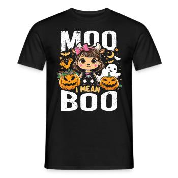 Halloween Costume MOO BOO Halloween Kids - Men's T-Shirt - black - Front - AI Model Male 178 light (178cm)