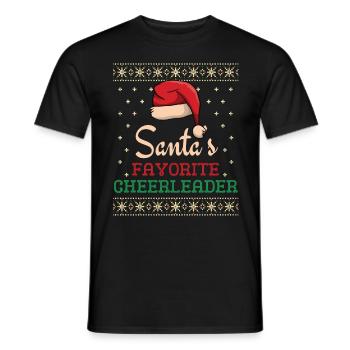 Santas Lieblings Cheerleader Weihnachtsoutfit - Männer T-Shirt - Schwarz - Vorne - AI Model Male 178 light (178cm)