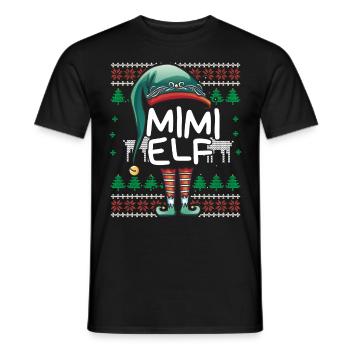 Mimi Elf Lustiges Weihnachtsfamilien-Outfit - Männer T-Shirt - Schwarz - Vorne - AI Model Male 178 light (178cm)
