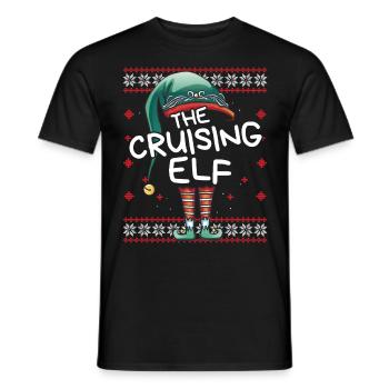 Cruising Elf Funny Christmas Outfit for Family - Men's T-Shirt - black - Front - AI Model Male 178 light (178cm)