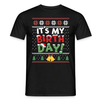 C’est ma tenue de Noël drôle d’anniversaire - T-shirt homme - noir - Devant - AI Model Male 178 light (178cm)