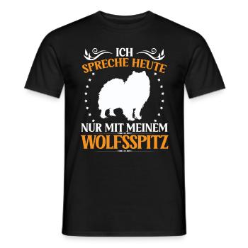 Wolfspitz Ne parlez qu’à Keeshond - T-shirt homme - noir - Devant - AI Model Male 178 light (178cm)