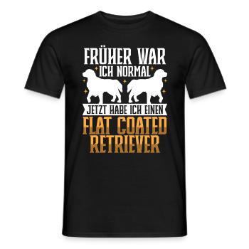 Jetzt habe ich einen Flat Coated Retriever - Männer T-Shirt - Schwarz - Vorne - AI Model Male 178 light (178cm)