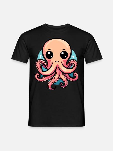 Cute Kawaii Octopus - Men's T-Shirt - black