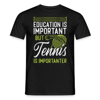 Raquette de joueur de tennis drôle - T-shirt homme - noir - Devant - AI Model Male 178 light (178cm)