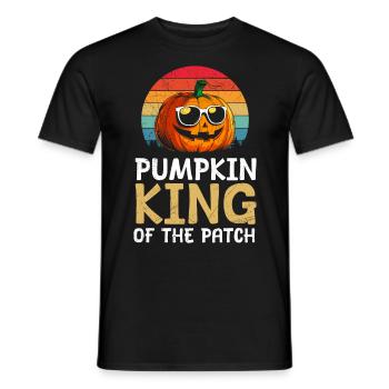 Halloween Costume PUMPKIN KING OF THE PATCH - Men's T-Shirt - black - Front - AI Model Male 178 light (178cm)