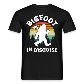 Halloween Costume Kids BIGFOOT IN DISGUISE - Men's T-Shirt - black - Front - AI Model Male 178 light (178cm)