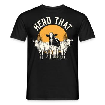 Kuhbauer Lustiger Bauernhof Kühe Tierfarm - Männer T-Shirt - Schwarz - Vorne - AI Model Male 178 light (178cm)