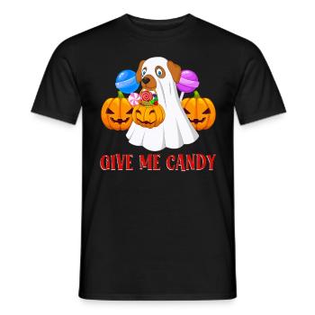 Fête d’Halloween DONNEZ-MOI DES BONBONS Drôle Halloween - T-shirt homme - noir - Devant - AI Model Male 178 light (178cm)