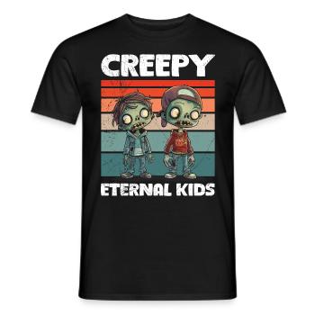 Halloween Party CREEPY ETERNAL KIDS Lustiges - Männer T-Shirt - Schwarz - Vorne - AI Model Male 178 light (178cm)