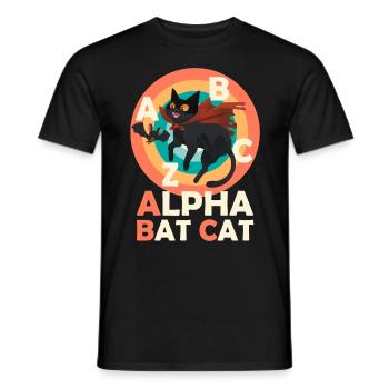 Halloween Kostüm ALPHA BAT CAT Lustiges Alphabet - Männer T-Shirt - Schwarz - Vorne - AI Model Male 178 light (178cm)